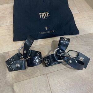 NWT Frye Black Leather Removable Studded Harness in Size M — Frye Boot Harness